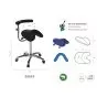 Ecopostural PONY taboret z chromowana podstawą Ecopostural S5663