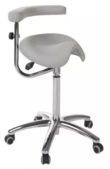 Ecopostural DERBY taboret z chromowaną podstawą i oparciem Ecopostural S5673