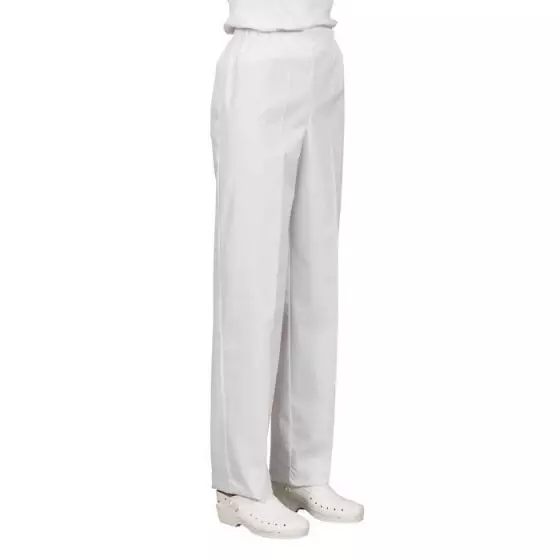 Kobiece spodnie medyczne Prixi pikowane, białe Mulliez